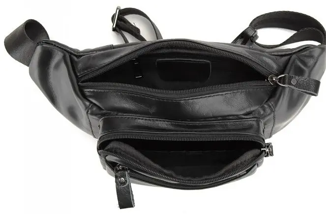 Сумка на пояс з натуральної шкіриTiding Bag Чорний - фото 2