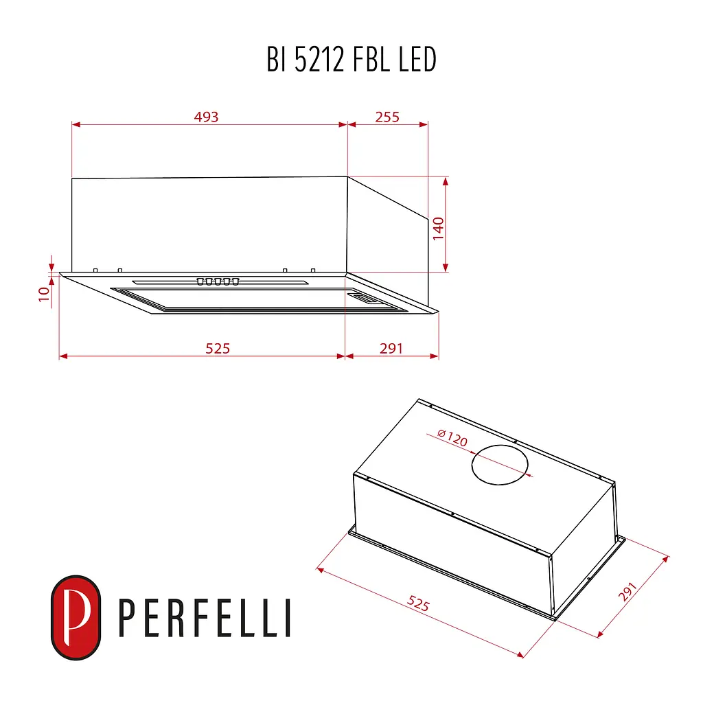 Витяжка повновбудована PERFELLI BI 5212 FBL LED - фото 12