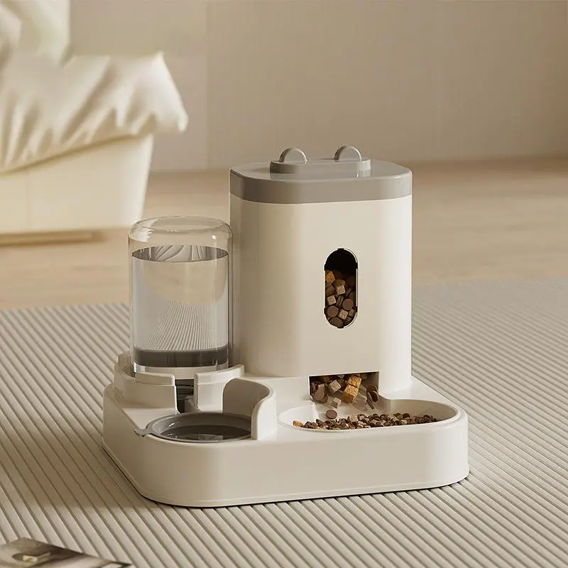 Автоматична годівниця для котів Pet Feeder 053 з поїлкою, Сірий - фото 2