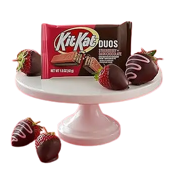 Шоколадний батончик Kit Kat Duos Chocolate Strawberry Creme Wafer King Size 85 г - фото 3