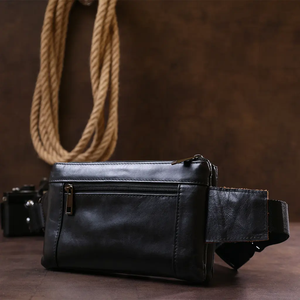 Кожаная мужская сумка на пояс Vintage 21,5х13х3 см sum0020150 - фото 8