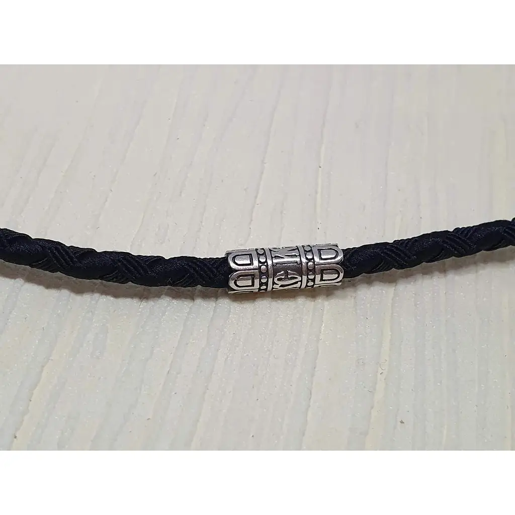 Ювелирный шнурок Меридиан 925 из текстиля с серебряными вставками. 846/3 55 65 - фото 2