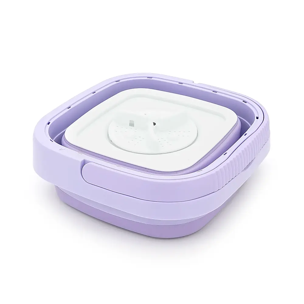 Пральна машина H576 MINI P, складана, 9л, 12В, 25Вт, 1.2кг, LED-індикатор, електронне управління, 29,5*29,5(14.5)мм, пластик, фіолетовий - фото 3