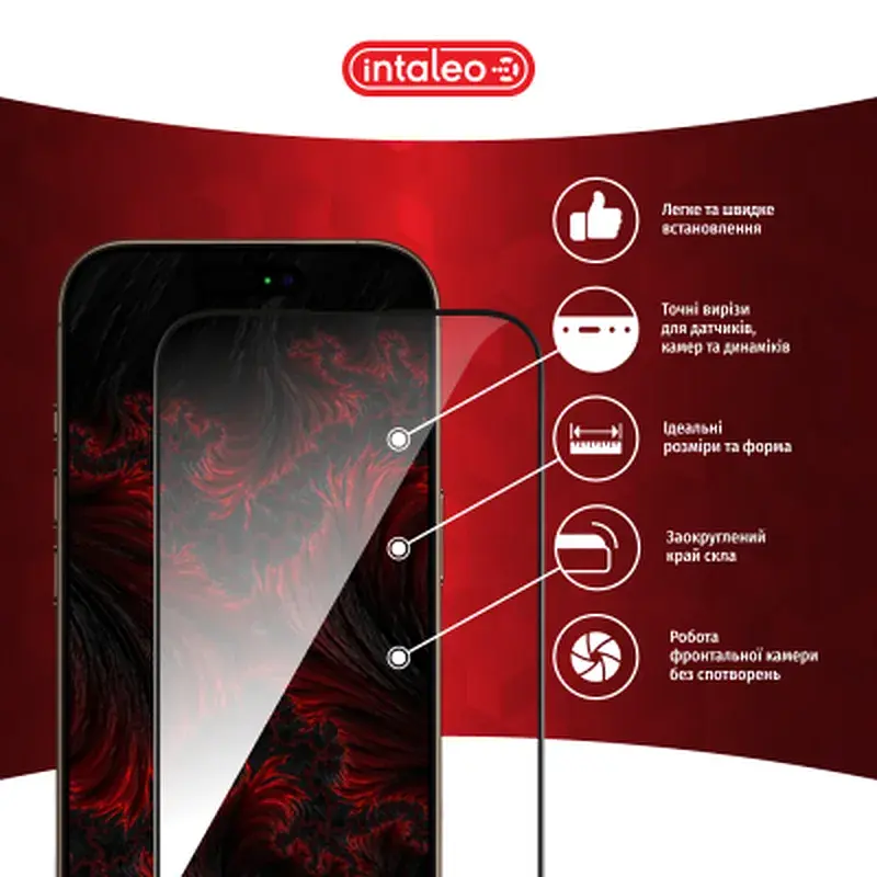 Скло захисне Intaleo Full Glue Apple iPhone 16 Pro Black (1283126593802) - фото 3