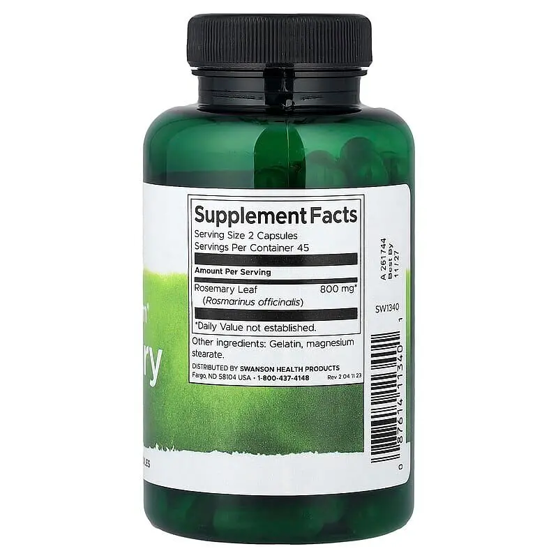 Екстракт розмарину Rosemary 400 mg Full Spectrum, 90 капсул Swanson vit0004329 - фото 2
