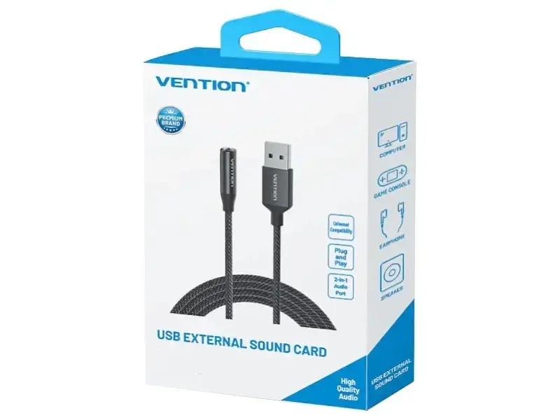 Звукова карта Vention 2 в 1 USB - AUX jack TRRS Ear DSP 0.25 м (CVEBC) - фото 2