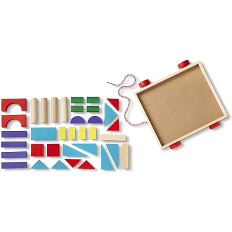 Кубики Melissa&Doug Набір дерев'яних блоків на візку (MD14209) - фото 4