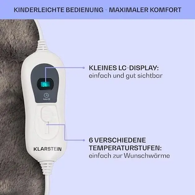 Електрична ковдра Klarstein Dr.Watson SuperSoft XL 180 x 130 (10033005) - фото 6