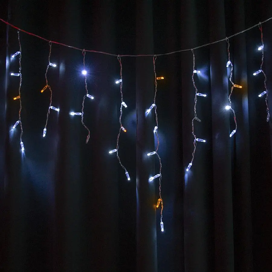 Гірлянда вулична Starlight бахрома біле/жовте світло Flash 75 LED 2x0.7 м (57267) - фото 7