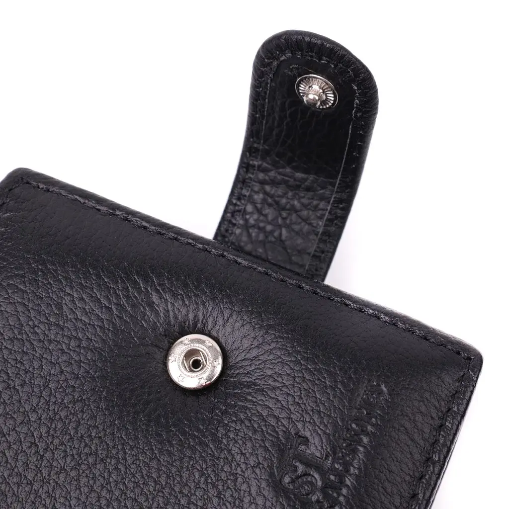 Гаманець для чоловіків зручного розміру із натуральної шкіри ST Leather 22461 чорний - фото 7