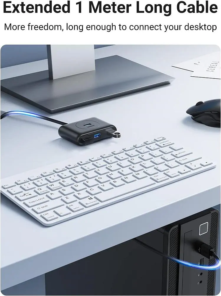 USB-Хаб Ugreen CR113 USB 3.0 Hub 1m (Black) (UGR-20291) - фото 4