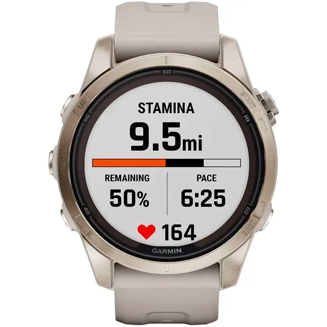 Смарт-годинник Garmin Fenix 7S Pro Sapphire Solar Edition Soft Gold with Light Sand Band (010-02776-14) [86526] - фото 2