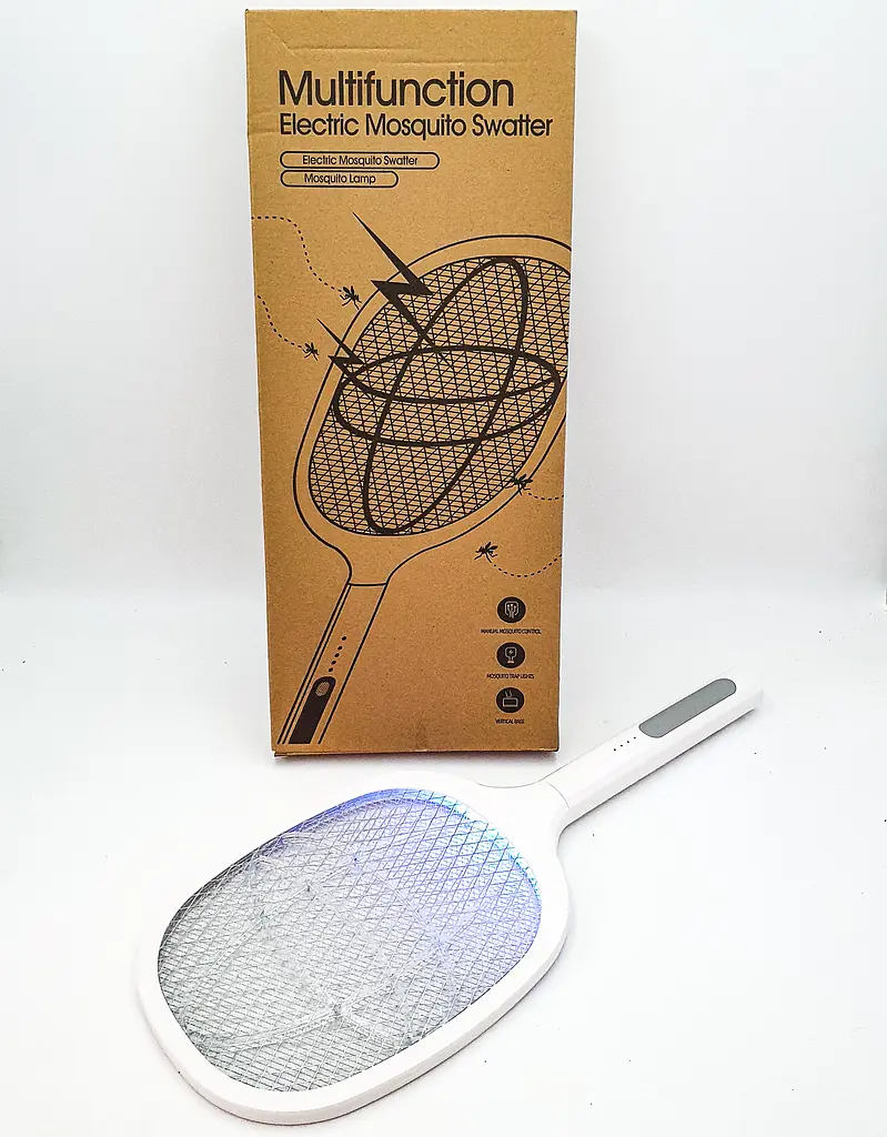 Мухобійка акумуляторна електрична ракетка знищувач комах UKC Electric Mosquito Swatter білий - фото 10