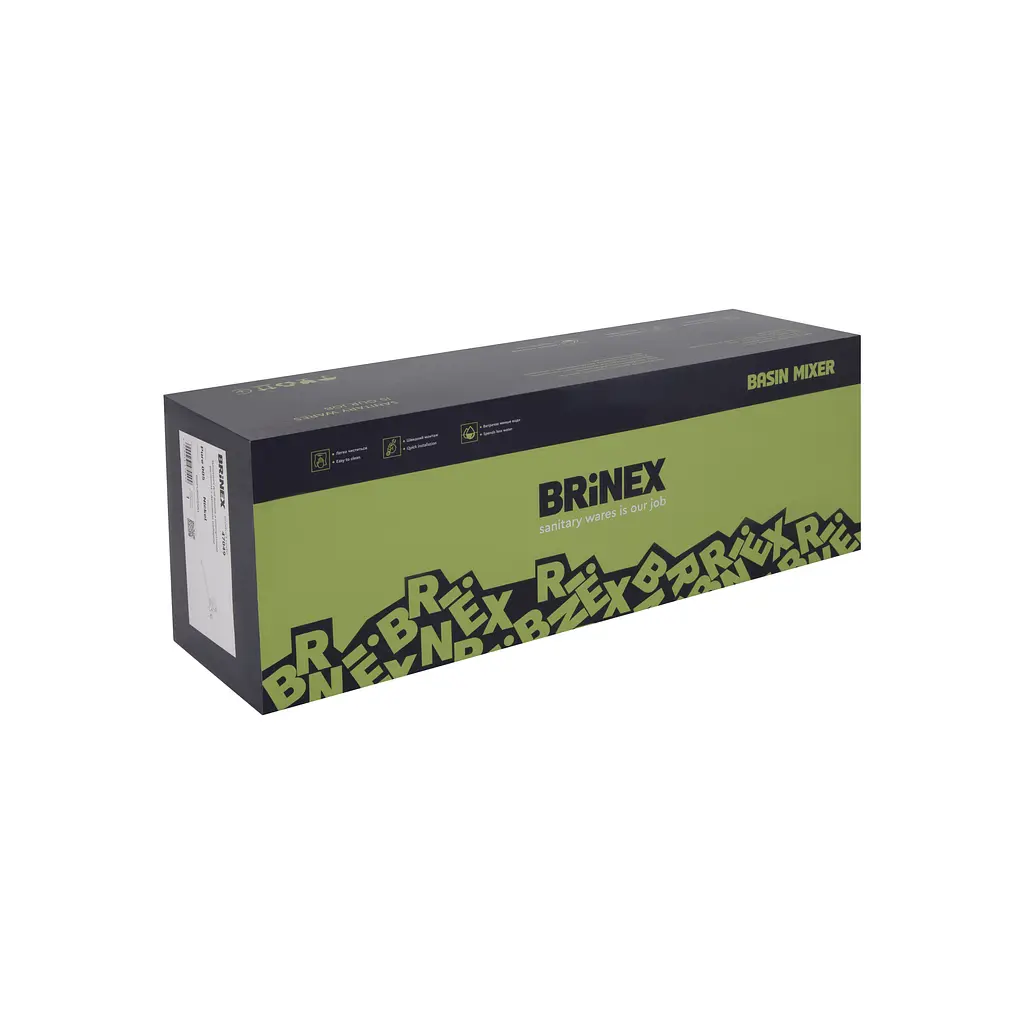 Змішувач для ванни Brinex Pure 005 з довгим поворотним виливом (з душовим гарнітуром) BRIPUR005NKL Nickel  - фото 8