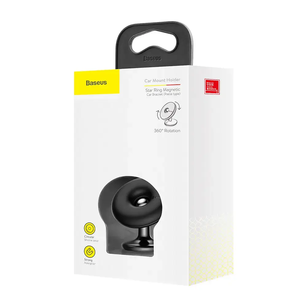 Автомобільний тримач холдер Baseus Car Holder Magnetic Star Ring Bracket SUGENT-HQ01 Black - фото 3