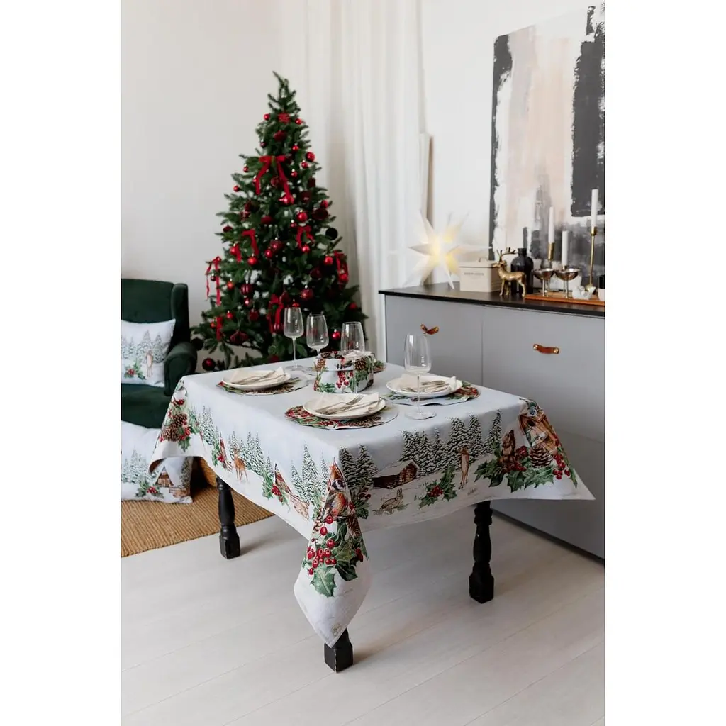 Скатерть гобеленовая Прованс Squirrel с люрексом 135 x 220 см (41757) - фото 3