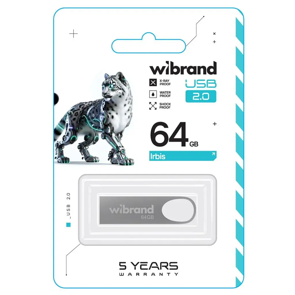 Flash Wibrand USB 2.0 Irbis 64Gb Silver - фото 2