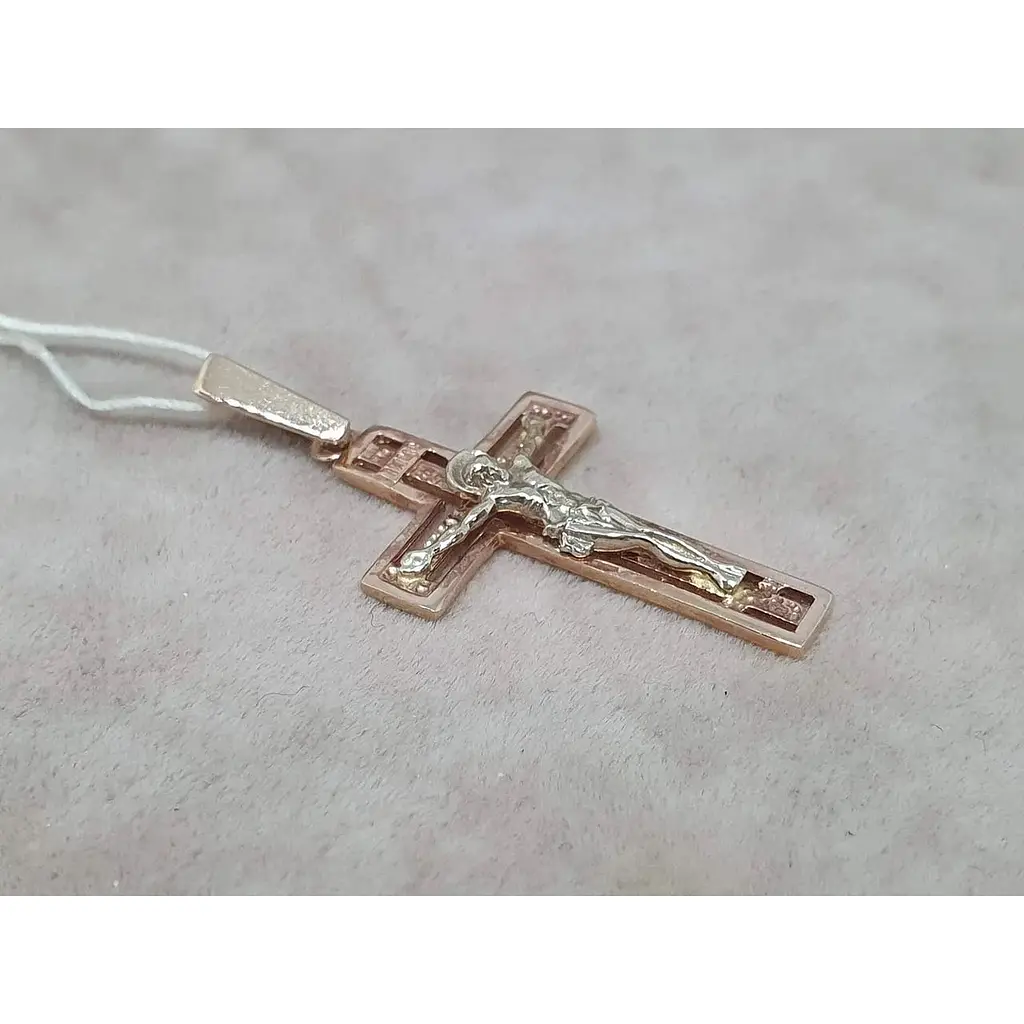 Золотой крестик Гаразд Распятие Христа. 3643312 - фото 2