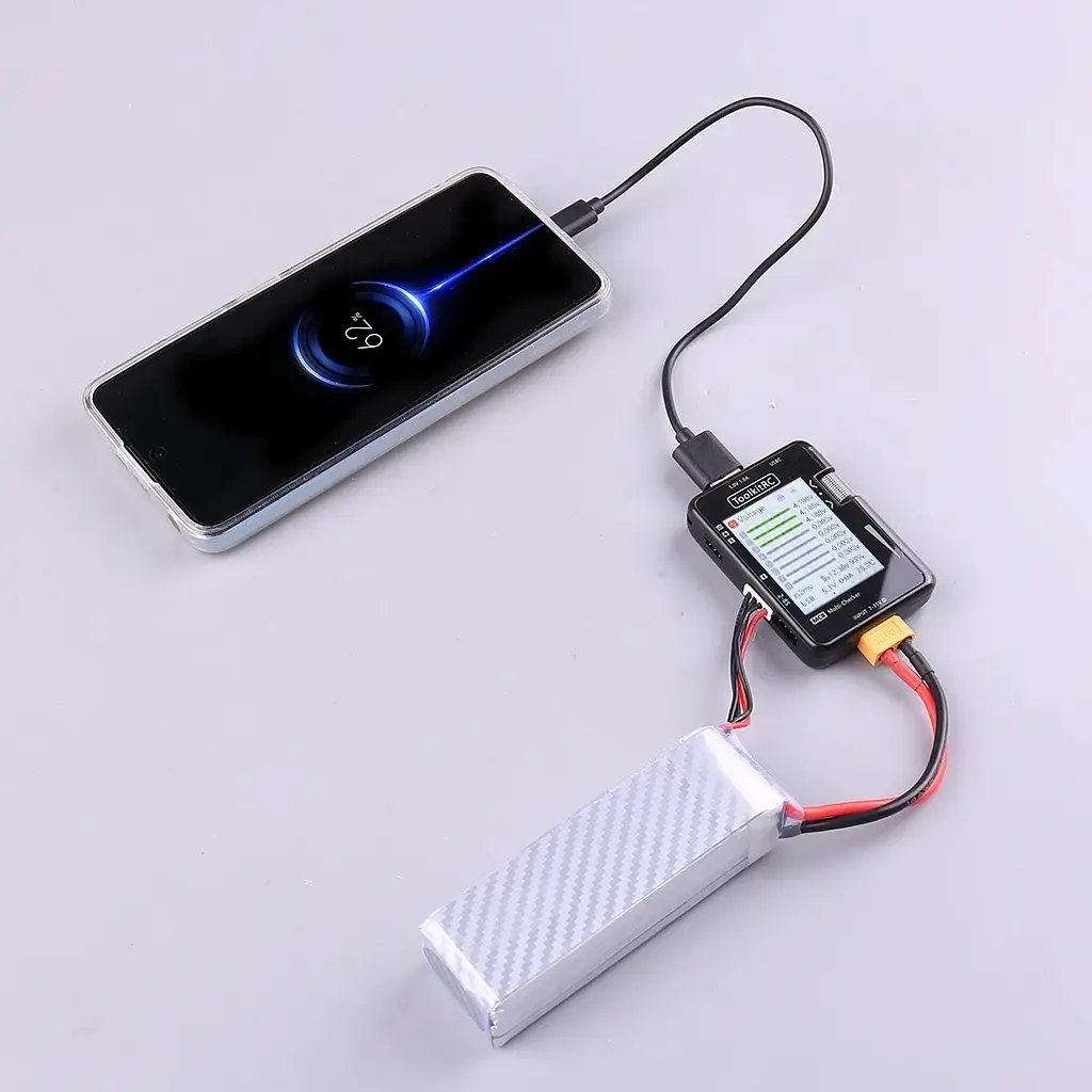 Мультитестер ToolKitRC MC8 20W для FPV 2-8S USB-C чорний (18762) - фото 7