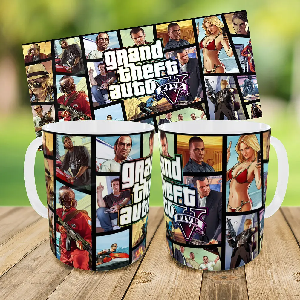 Набор детский GTA Grand Theft Auto рюкзак 36х27см сумка-бананка, кружка с принтом для мальчика (01642) - фото 9