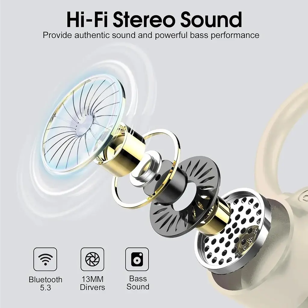 Бездротові навушники Bluetooth 5.3 Sport 50H з гачками для вух - фото 5