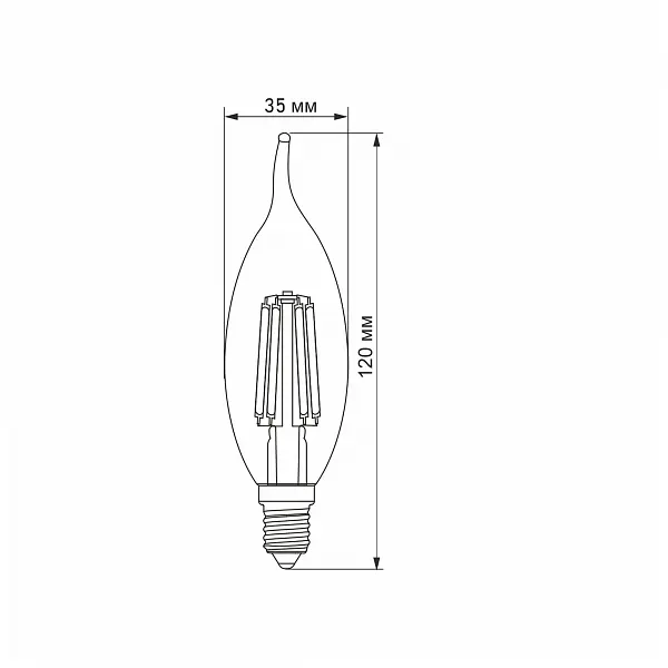 LED лампа VIDEX Filament C37Ft 6W E14 4100K - фото 3