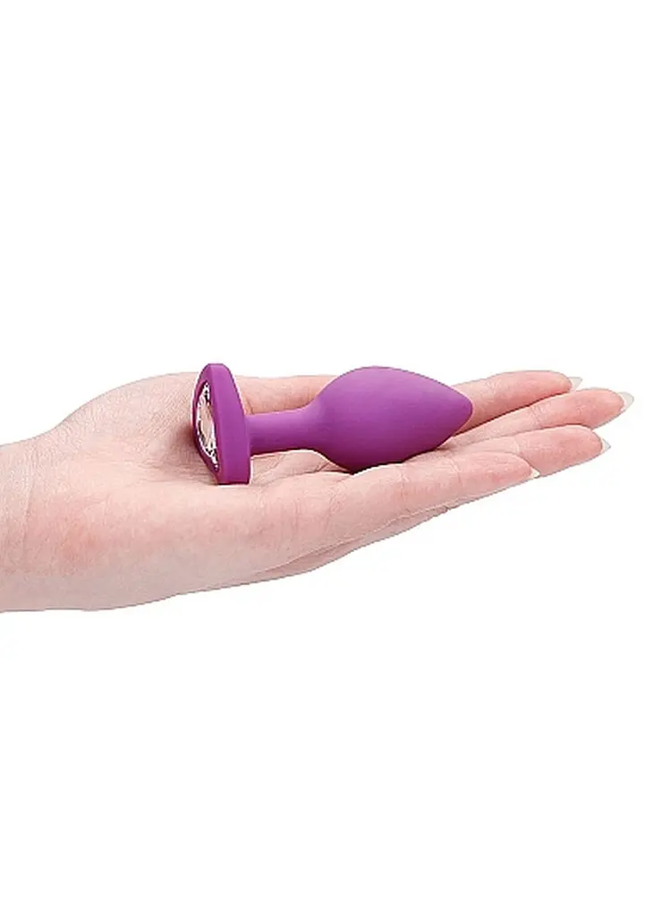 Анальна пробка з кристалом Ouch! Diamond Heart Butt Plug, 7.3 см (фіолетовий) - фото 8