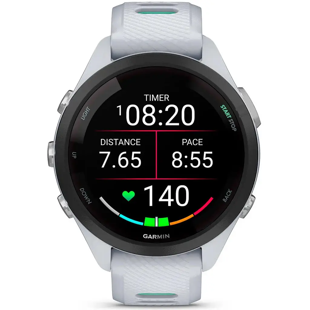 Смарт-годинник Garmin Forerunner 265S Black Bezel with Whitestone Case and Whitestone/Neo Tropic Silicone Band (010-02810-54) - фото 2
