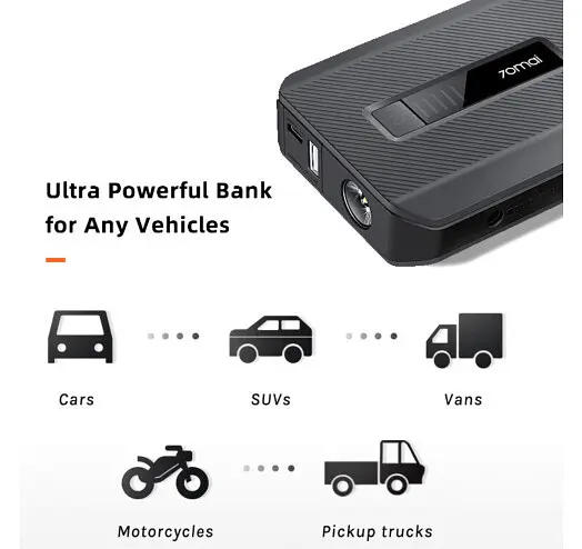 Автономний пуско-зарядний пристрій 70mai jump starter max (Midrive PS06) 18000 mач - фото 8
