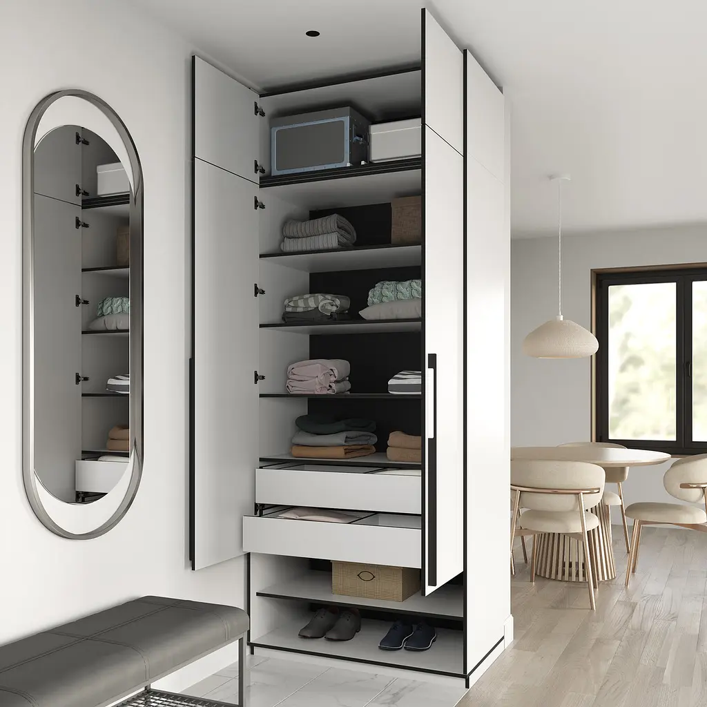 Шафа для одягу Flamecame з поличками на 2 двері у передпокій FR-03 Тефра - фото 5