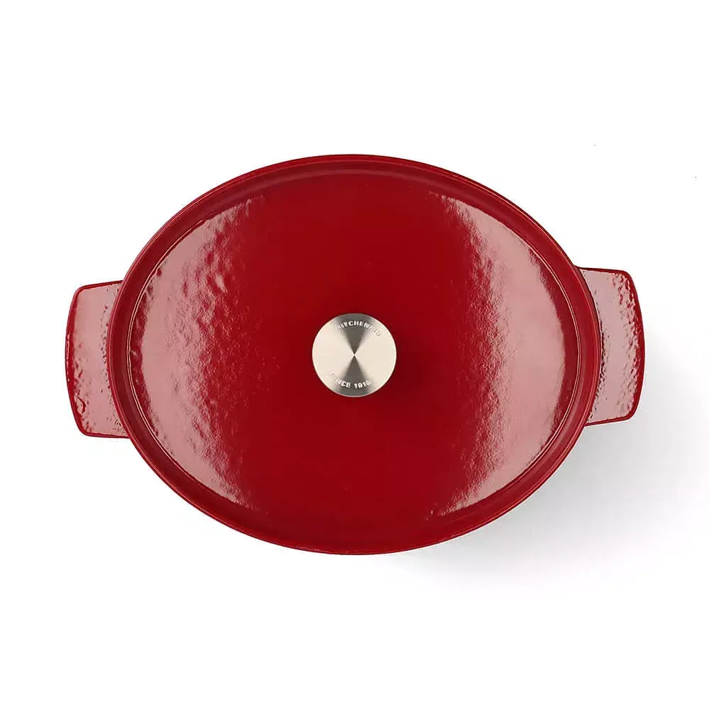 Гусятниця чавунна з кришкою KitchenAid 30 см 5,6 л червона (CC006063-001) - фото 3