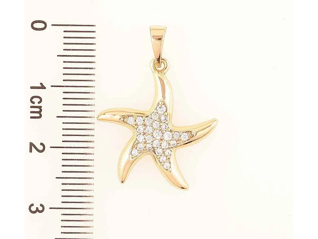 Кулон XUPING Позолота 18K «Морская звезда с цирконием» для цепочки для 5мм (262170) - фото 2
