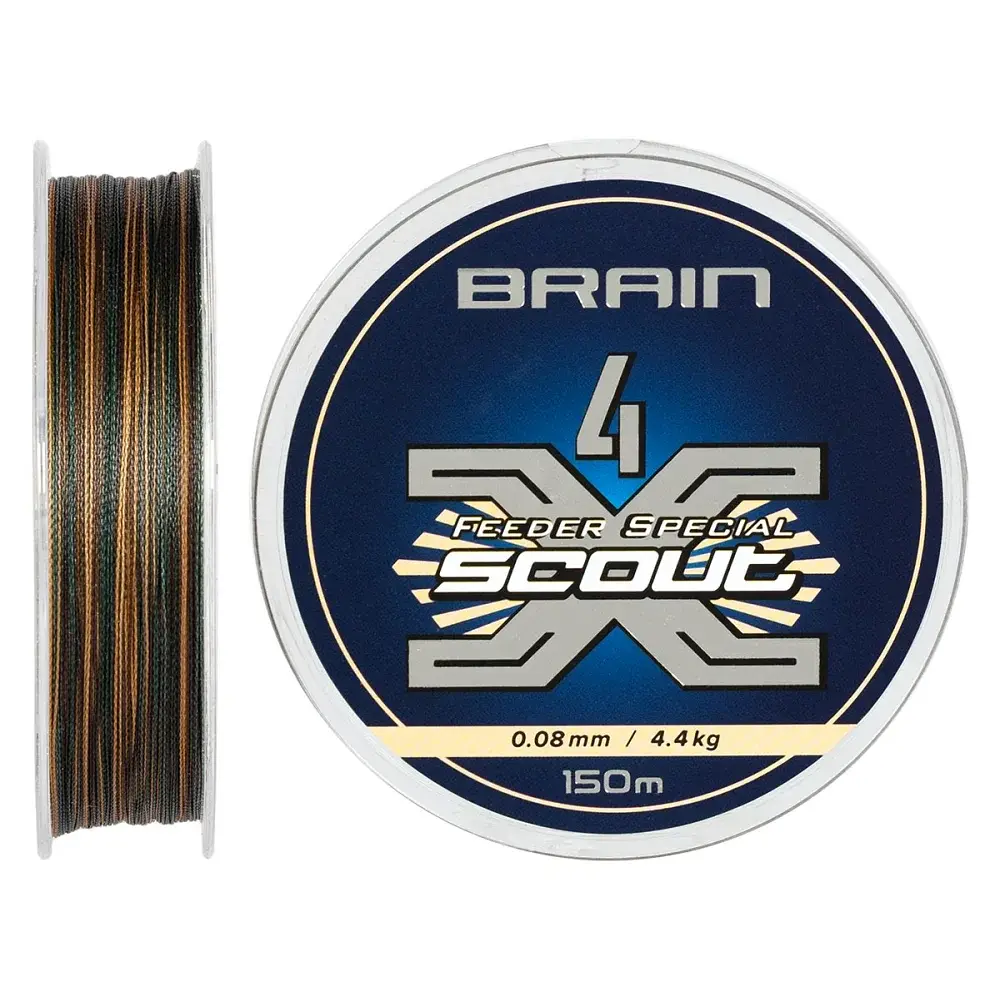 Шнур Brain Scout 4X 150 м (ca мo) 0.080 мм 4.4 кг - фото 1