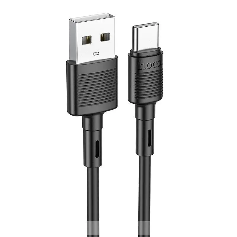 Кабель силіконовий HOCO Type-C Victory charging data cable X83 1 м чорний - фото 2