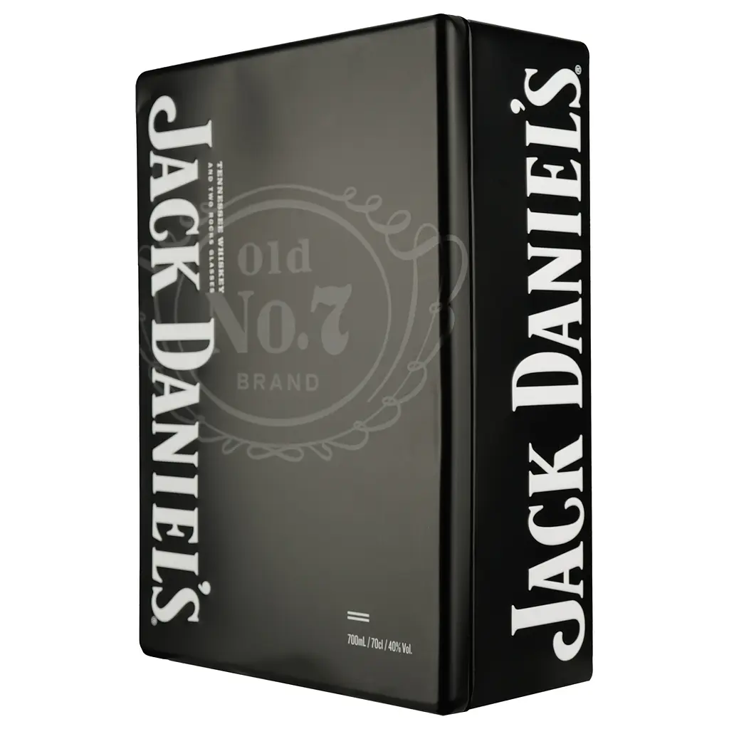 Виски Jack Daniel's Tennessee Old No.7 в металлической коробке с 2 бокалами, 40%, 0,7 л - фото 3