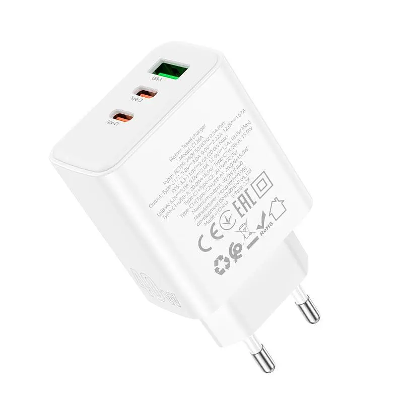 Зарядний пристрій 3 виходи HOCO N15 Amazing three-port charger 3USB 3.4A блок білий - фото 4