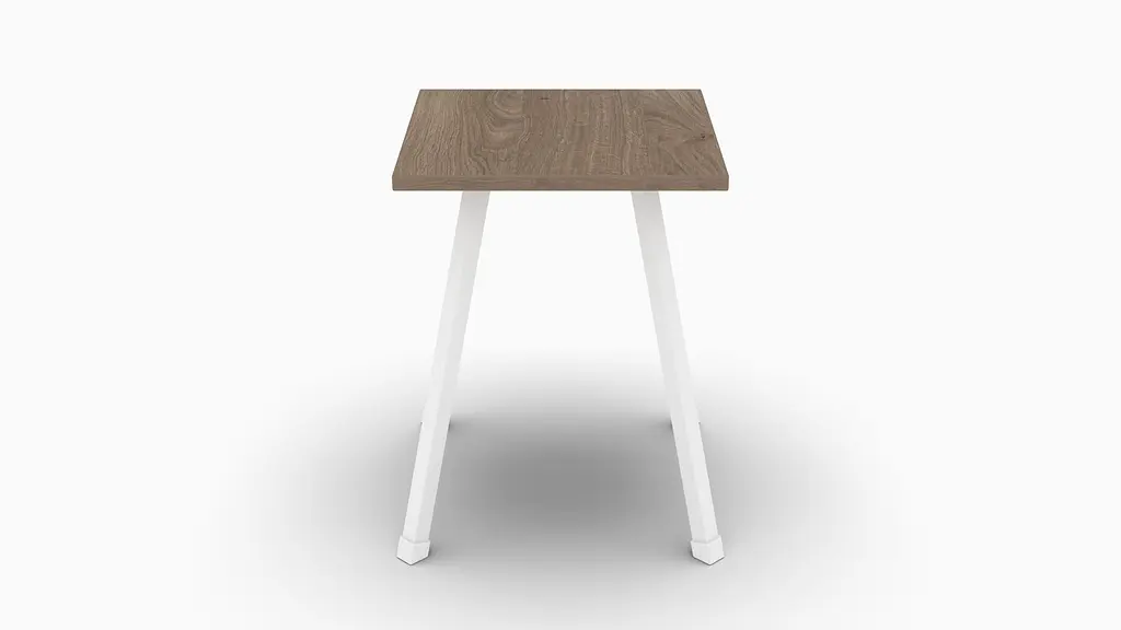 Табурет Ferrum-decor 430x320x320 Белый металл ДСП Дуб Сонома Трюфель 16 мм (FRD-104644) - фото 2
