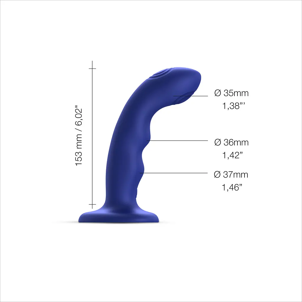 Вібратор Strap-On-Me Tapping Dildo Wave M 15.7 см синій - фото 3