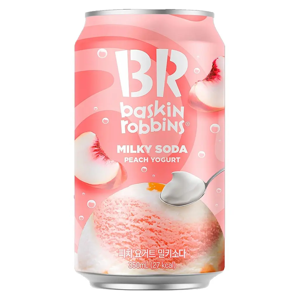 Газований молочний напій Baskin Robbins Peach Yoghurt Milky Soda зі смаком персика та йогурту 350 мл