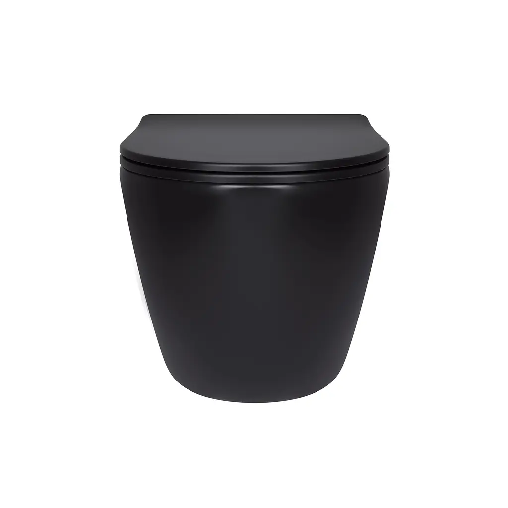 Унитаз подвесной Qtap Robin New Ultra Quiet с сиденьем с сиденьем Soft-Close Black matt QT13332381АSMB, Черный матовый - фото 3