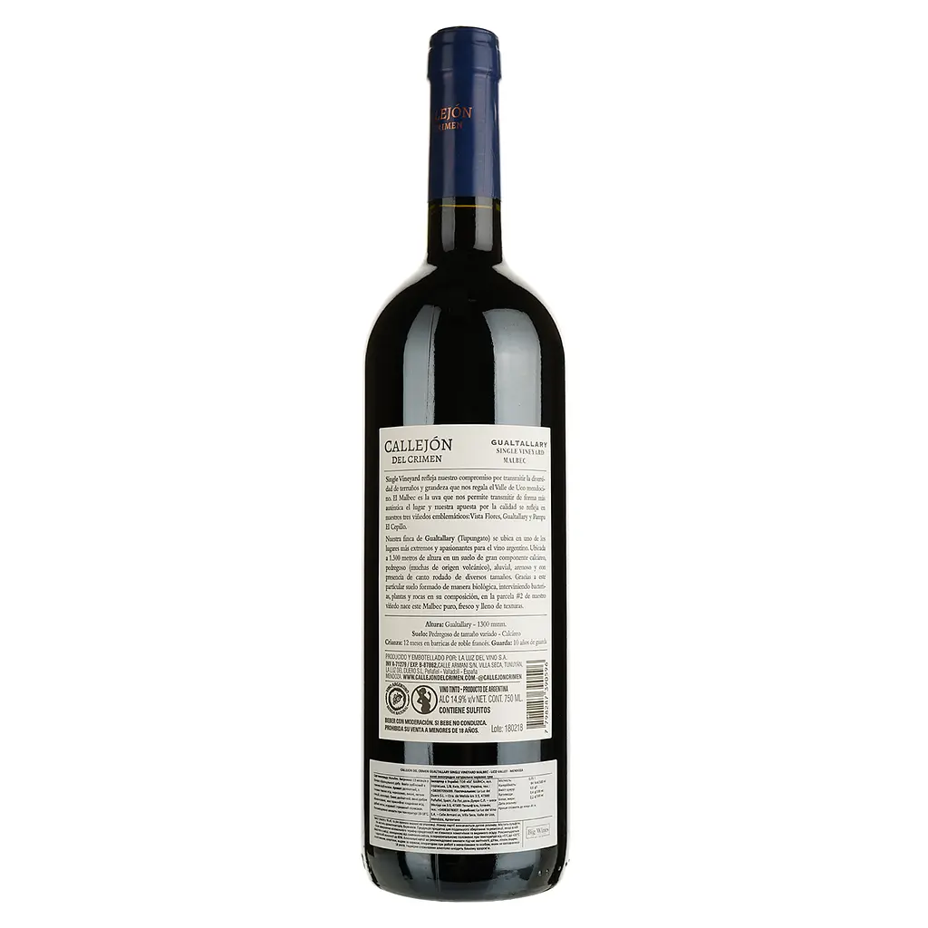 Вино La Luz Callejon Del Crimen Gualtallary Single Vineyard Malbec Uco Valley Mendoza красное сухое 0.75 л - фото 2