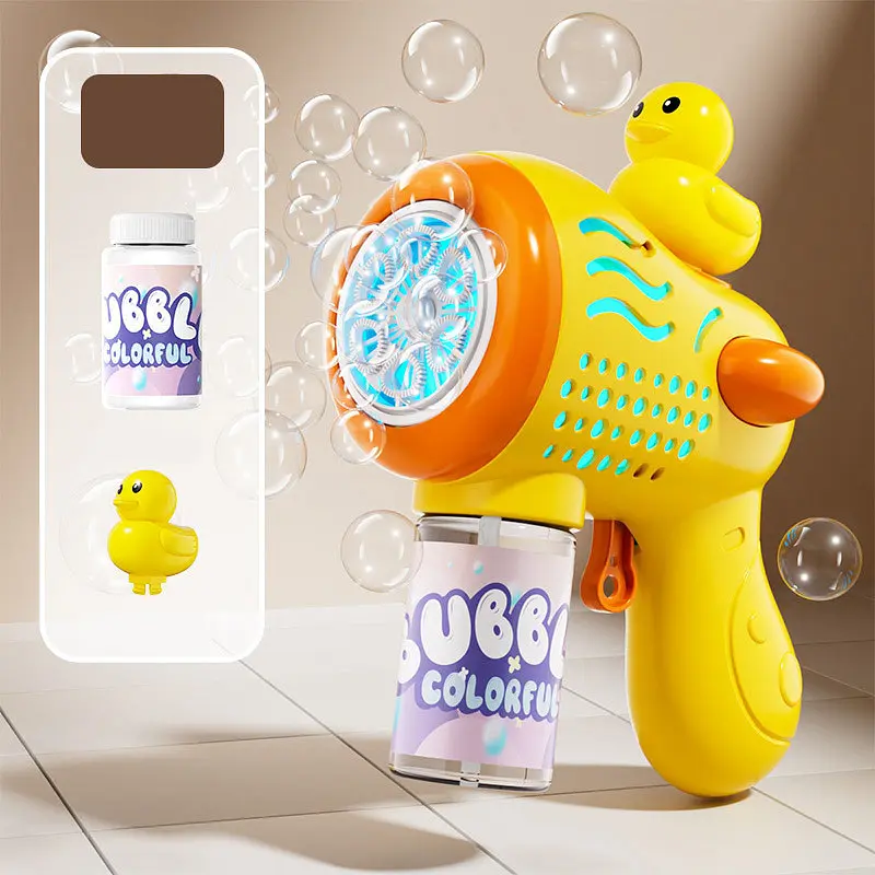 Пістолет з мильними бульбашками H045 Duckling + bottle 50ml Yellow - фото 2