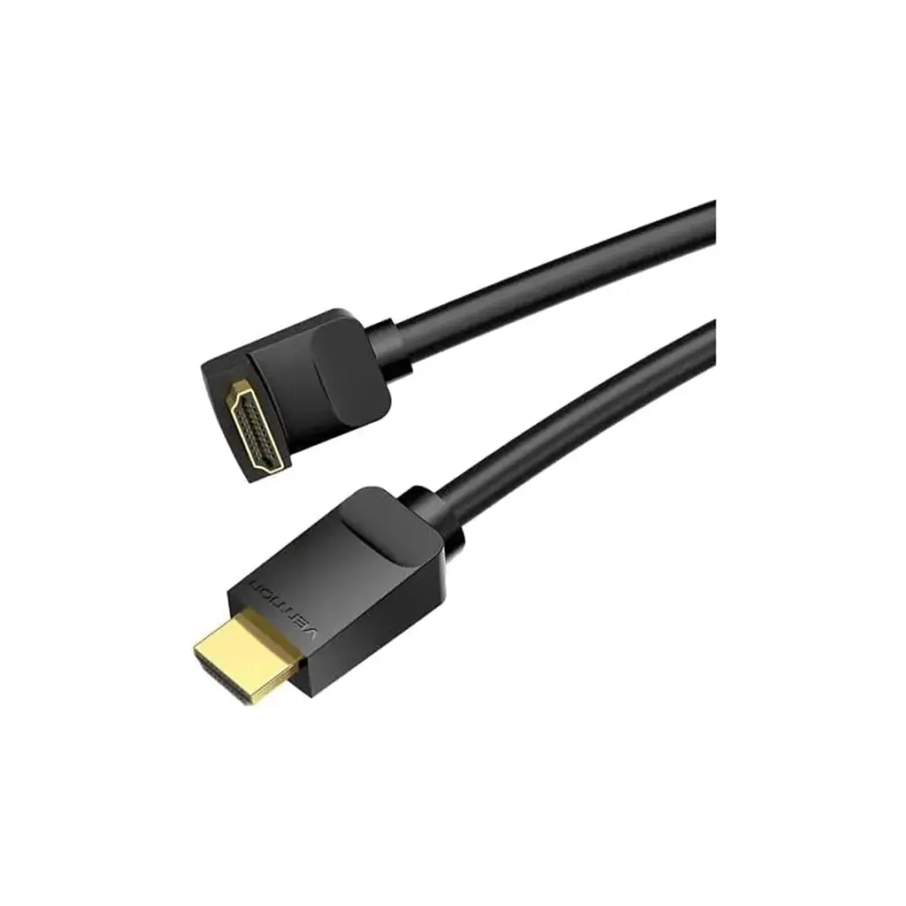 Кабель мультимедийный HDMI M to HDMI M 1.5m 90° corner black Vention (AAQBG) - фото 2