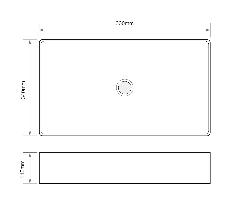 Умивальник накладний Mixxus Premium Quadro-0107 Edge Black 600x340x110 мм MP6521, Білий - фото 6