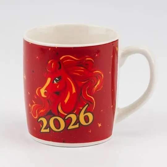 Чашка з ложечкою Elisey Символ 2026 року - Вогняний Кінь червоний 200 мл (9250-004) - фото 2