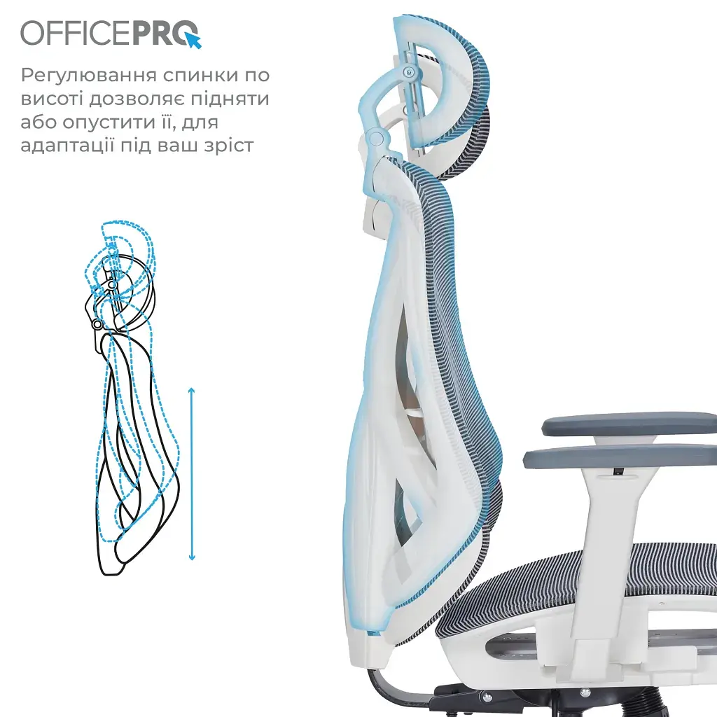 Офісне крісло OfficePro Atlas OC630-W-DG-DG (OC630-W-DG-DG) - фото 9