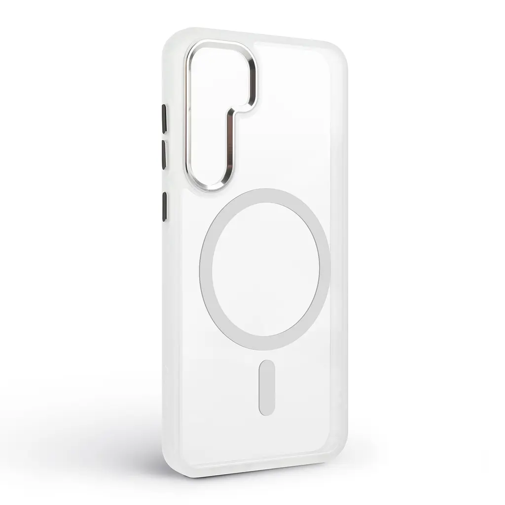 Чехол Samsung Galaxy S24 5G (SM-S921), Unit MagSafe, белый, прозрачный, магсейф, противоударный, магнитный, панель-накладка с поддержкой MagSafe, с поддержкой беспроводной зарядки, TPU+PC, защита всего корпуса, ударопрочный, ArmorStandart (ARM74861) - фото 2