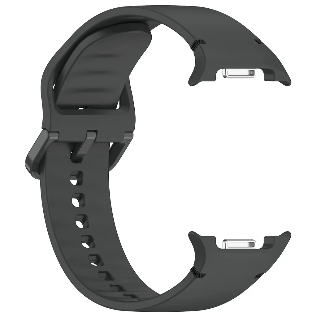 Силіконовий ремінець на смарт годинник Samsung Galaxy Watch 8 40mm/8 Classic 46mm/8 44mm, Silicone, dark grey, зі зручною застібкою, на фітнес браслет, ArmorStandart (ARM86861) - фото 4