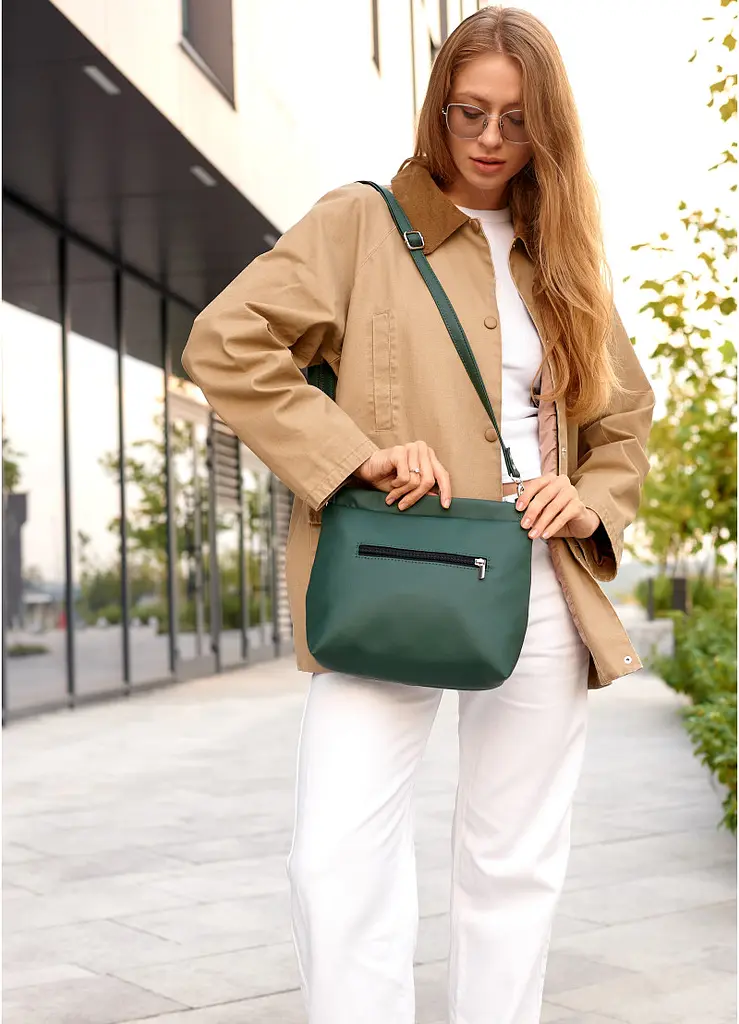 Сумка жіноча Sambag Rose зелена 27 х 25 х 5 см (94380007) - фото 5