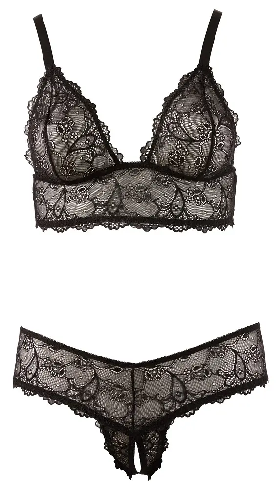 Комплект белья Cottelli Collection Bra And String XL черный - фото 5